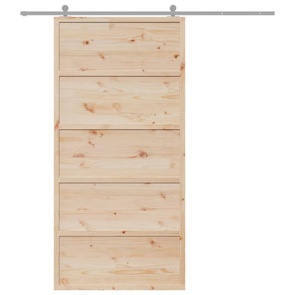Porta per Granaio 100x208 cm in Legno Massello di Pino