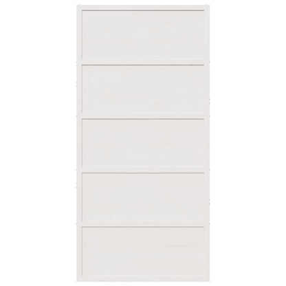 Porta del Granaio Bianca 100x208 cm in Legno Massello di Pino