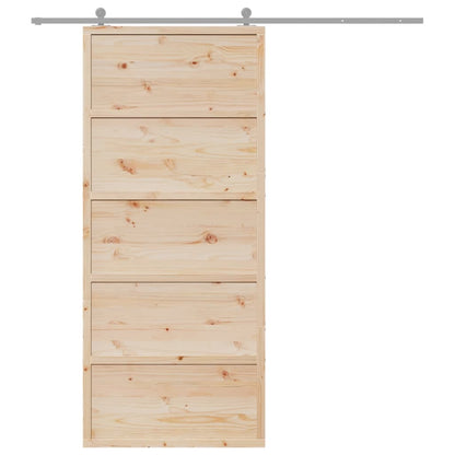 Porta per Granaio 90x208 cm in Legno Massello di Pino