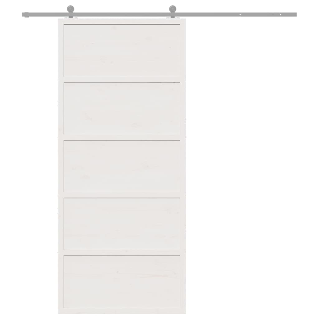 Porta del Granaio Bianca 90x208 cm in Legno Massello di Pino