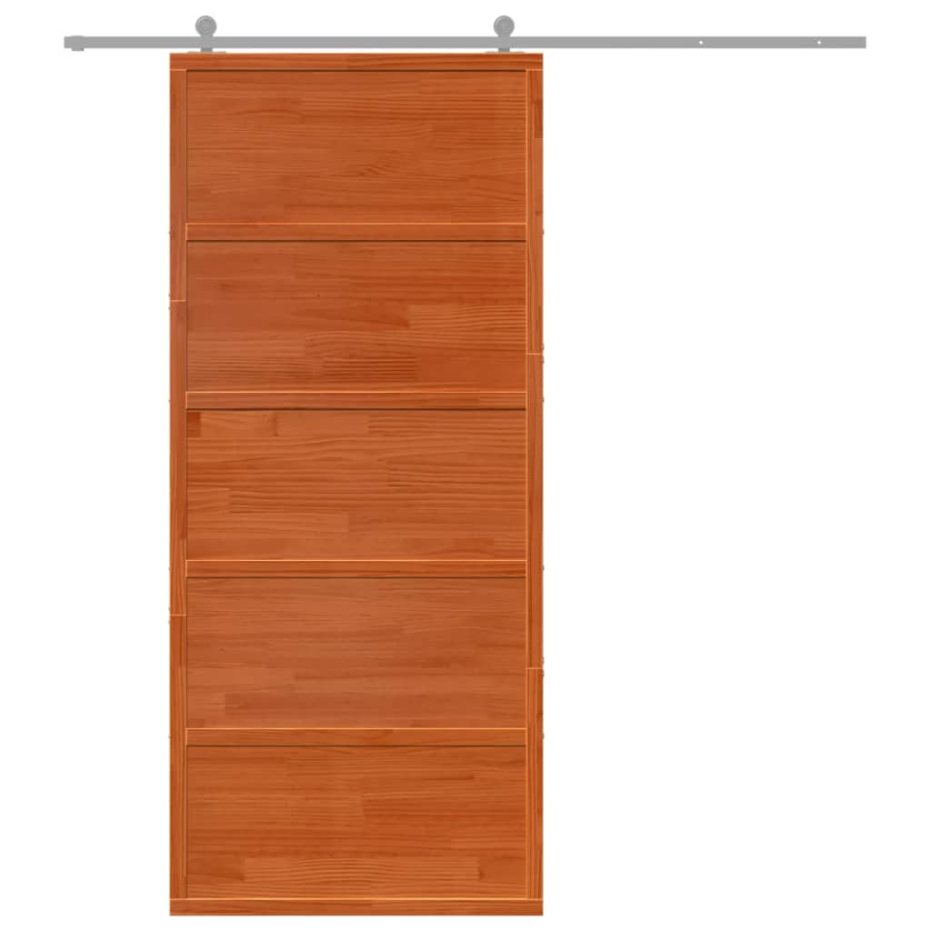 Porta del Granaio Marrone 90x208 cm in Legno Massello di Pino