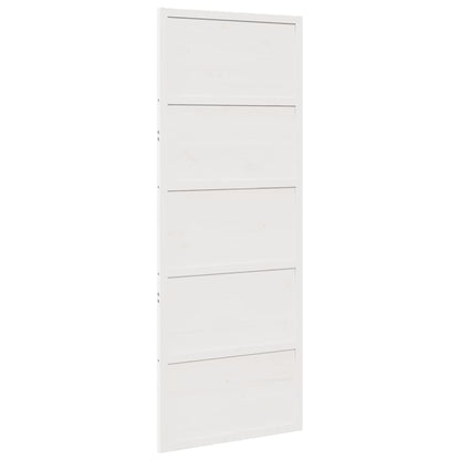 Porta del Granaio Bianca 80x208 cm in Legno Massello di Pino