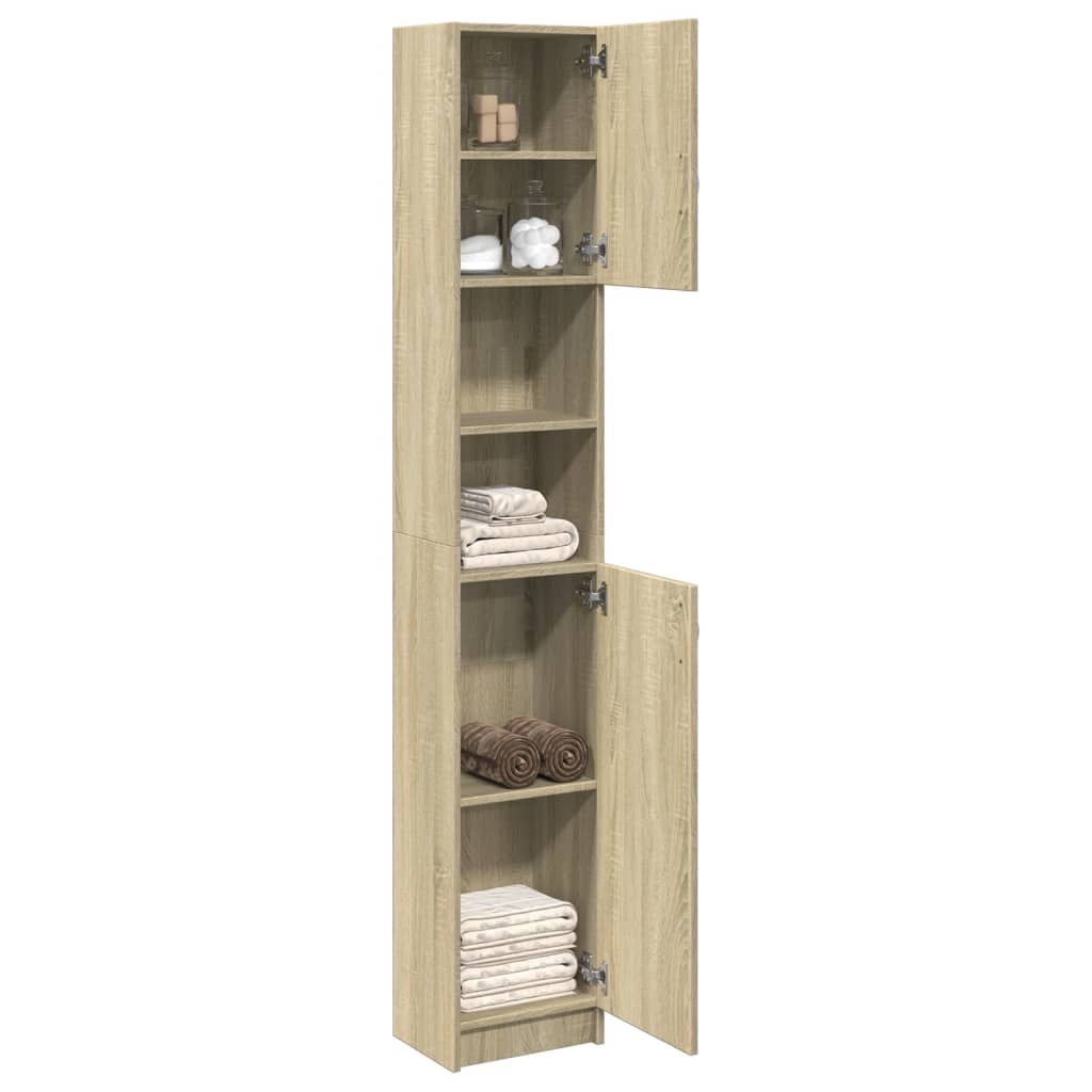 Mobile da Bagno Rovere Sonoma 32x25,5x190 cm Legno Multistrato