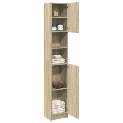 Mobile da Bagno Rovere Sonoma 32x25,5x190 cm Legno Multistrato