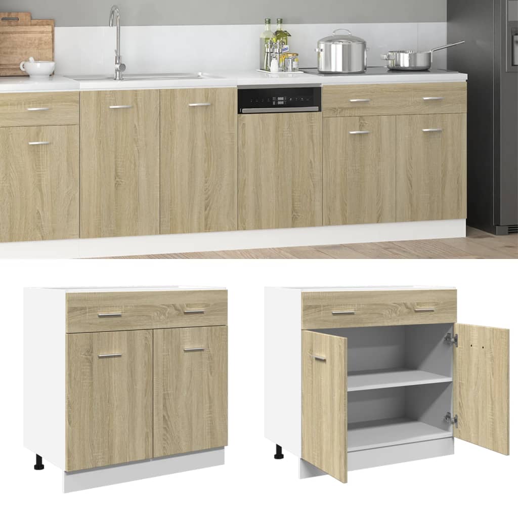 Mobile Inferiore Cassetto ÃƒÂ¢Ã¢â€šÂ¬Ã…â€œLyonÃƒÂ¢Ã¢â€šÂ¬Ã‚Â Rovere Sonoma 80x46x81,5