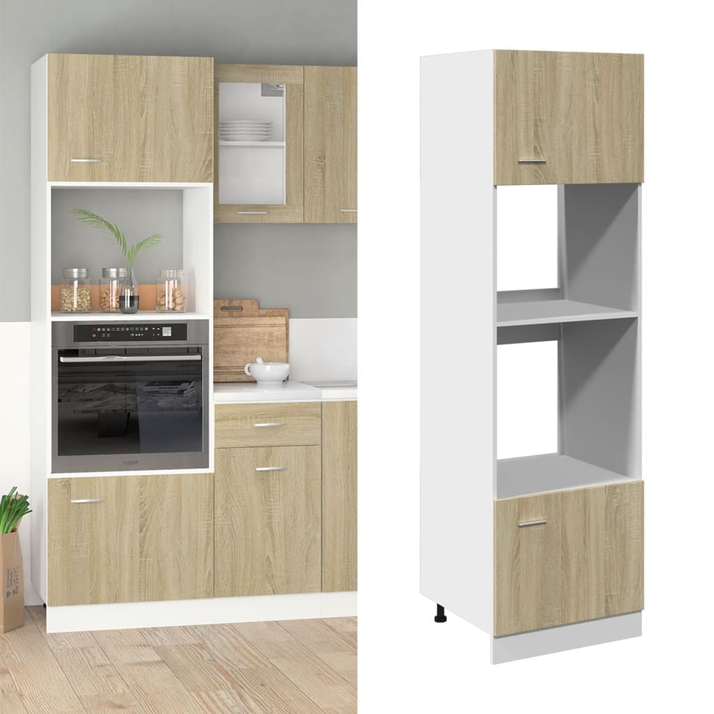 Mobile per Microonde Ã¢â‚¬Å“LyonÃ¢â‚¬Â Rovere Sonoma 60x57x207 cm
