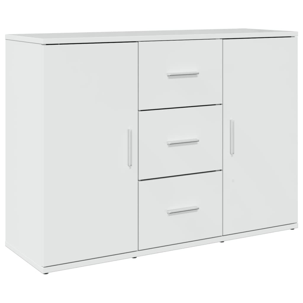 Credenza Bianco Lucido 90,5x29,5x65 cm in Truciolato