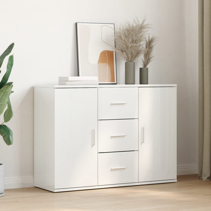 Credenza Bianco Lucido 90,5x29,5x65 cm in Truciolato