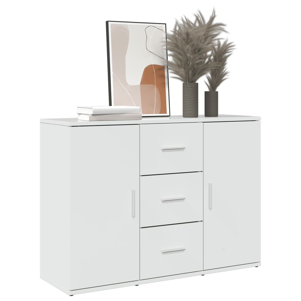Credenza Bianco Lucido 90,5x29,5x65 cm in Truciolato