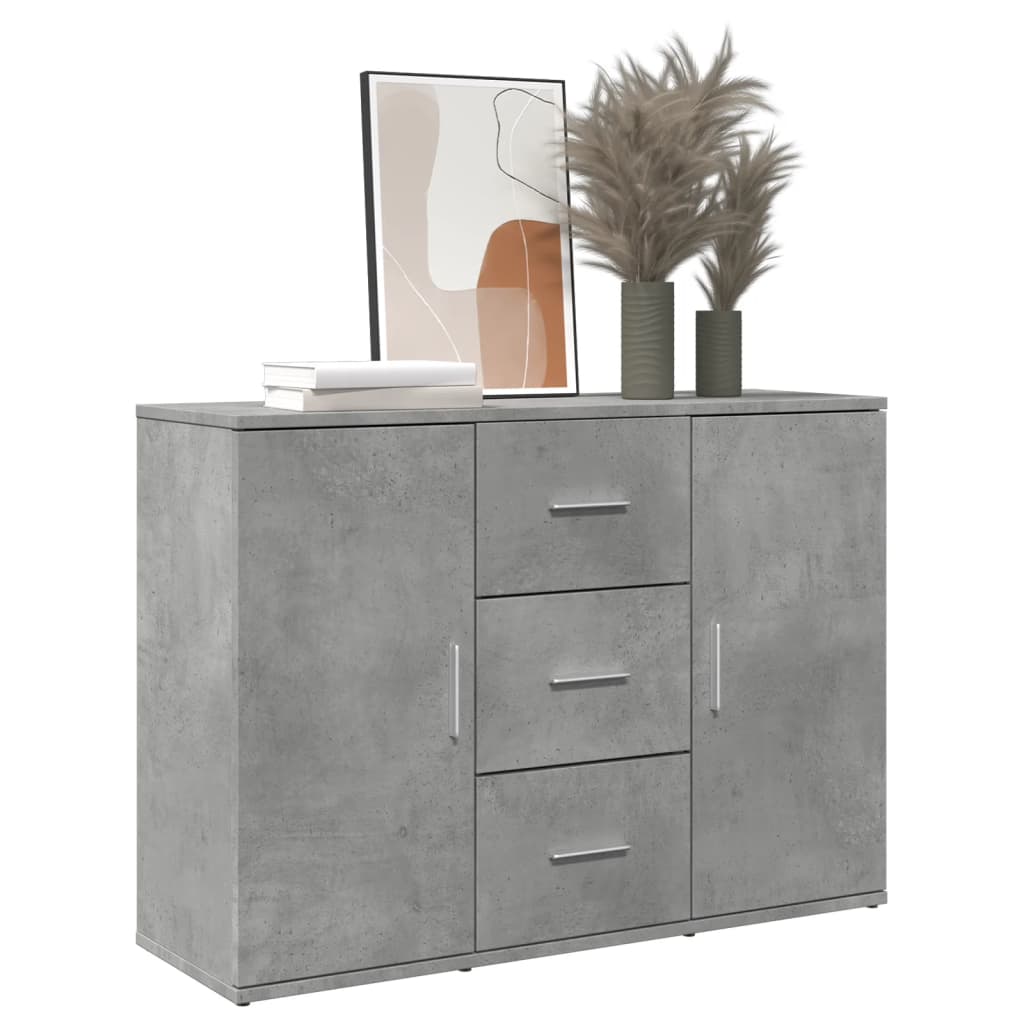 Credenza Grigio Cemento 90,5x29,5x65 cm in Truciolato