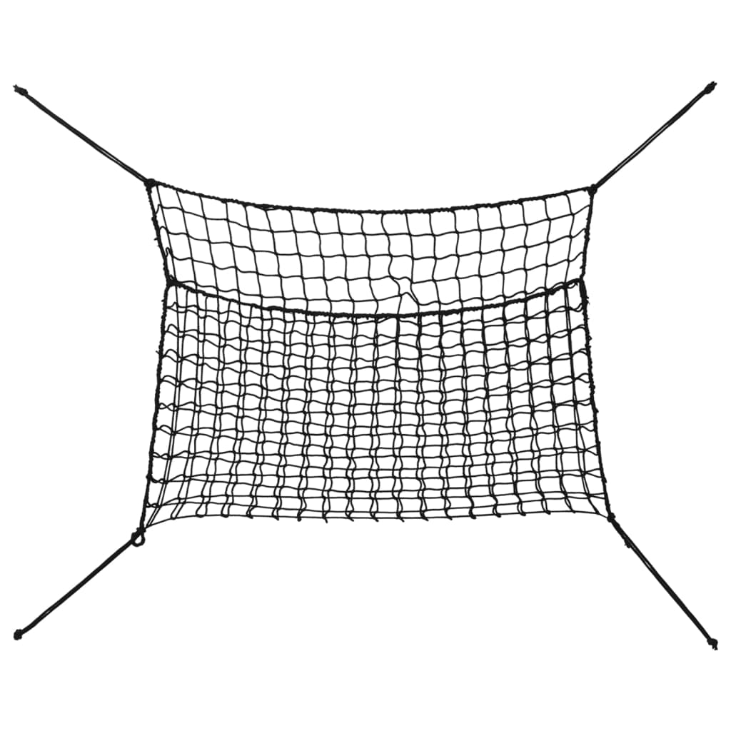 Reti da Fieno 2pz Rettangolari Neri 90x60 cm in PP