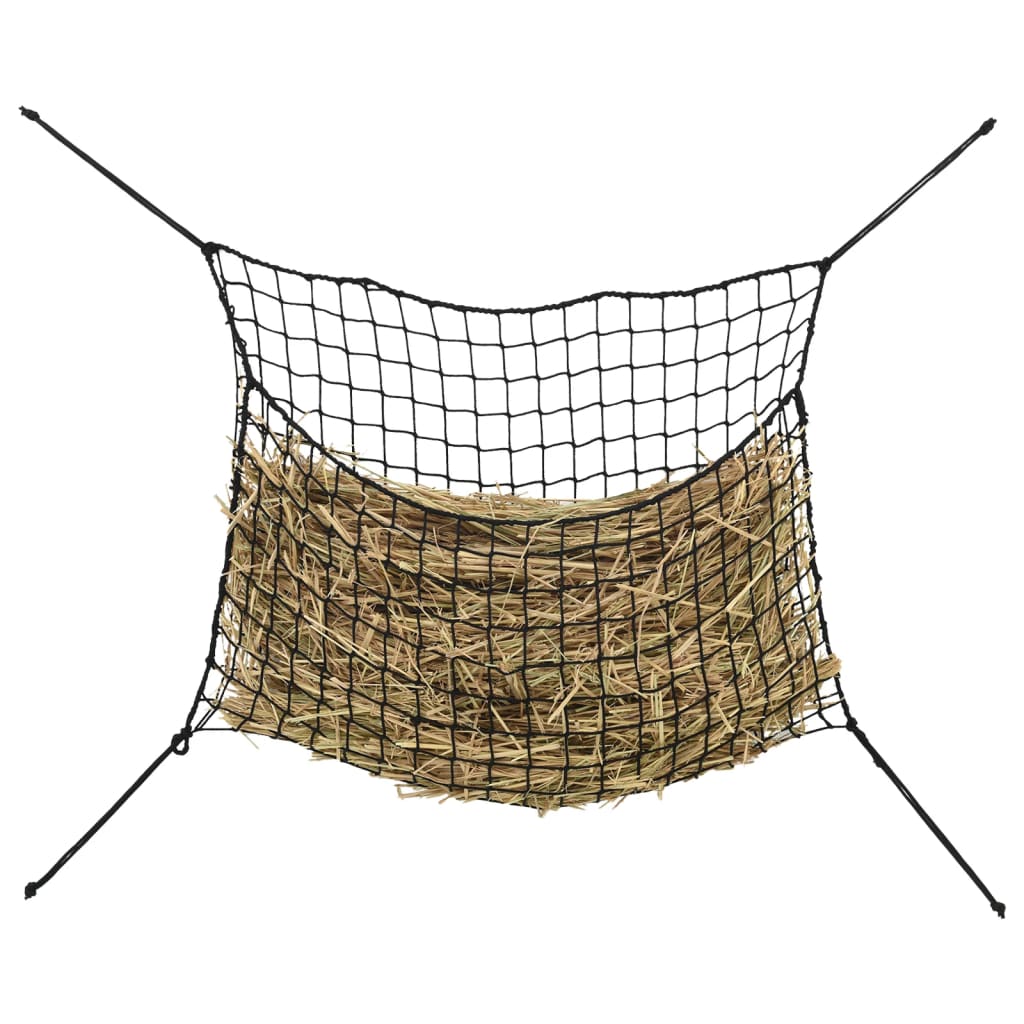 Reti da Fieno 2pz Rettangolari Neri 90x60 cm in PP