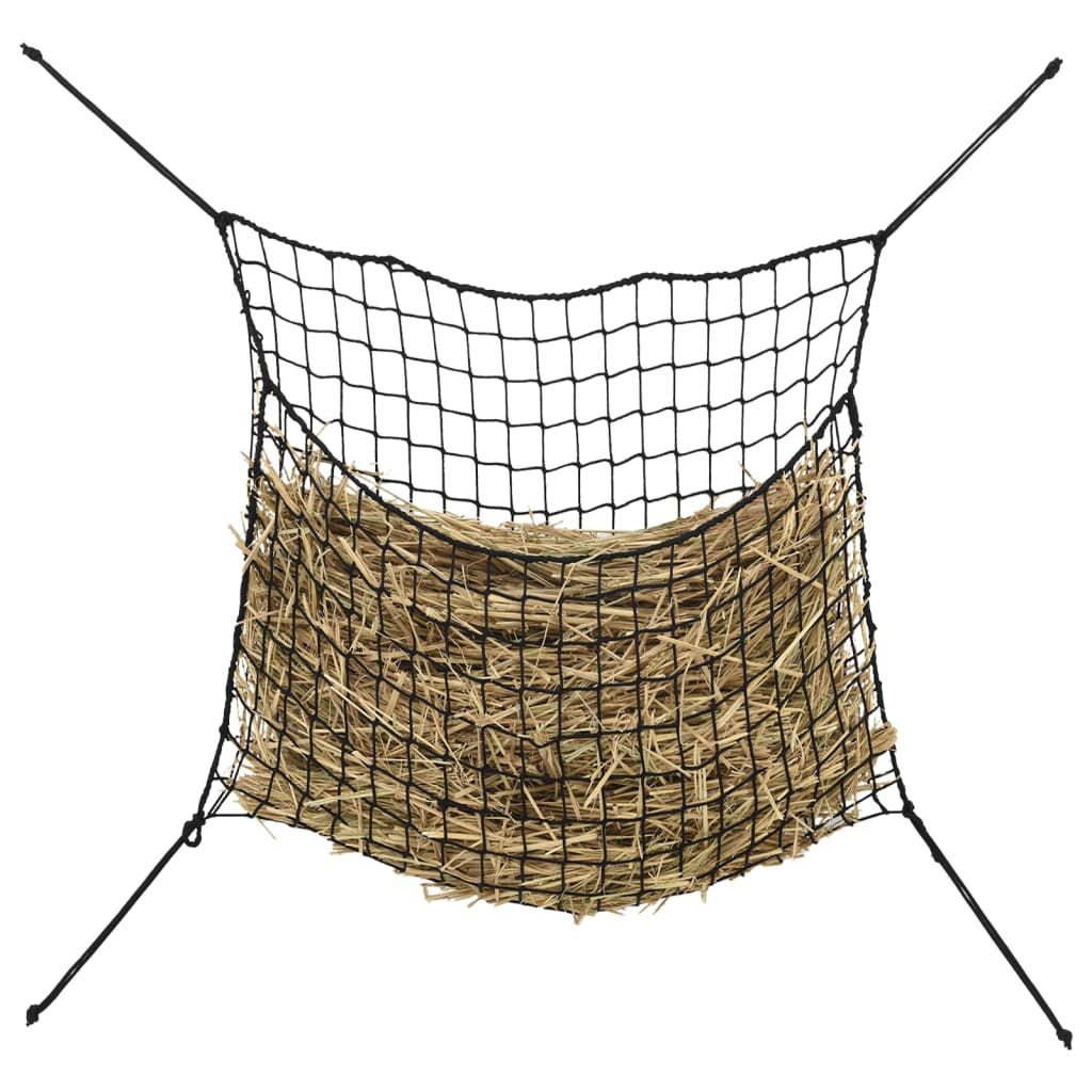 Reti da Fieno 2pz Rettangolari Neri 100x90 cm in PP