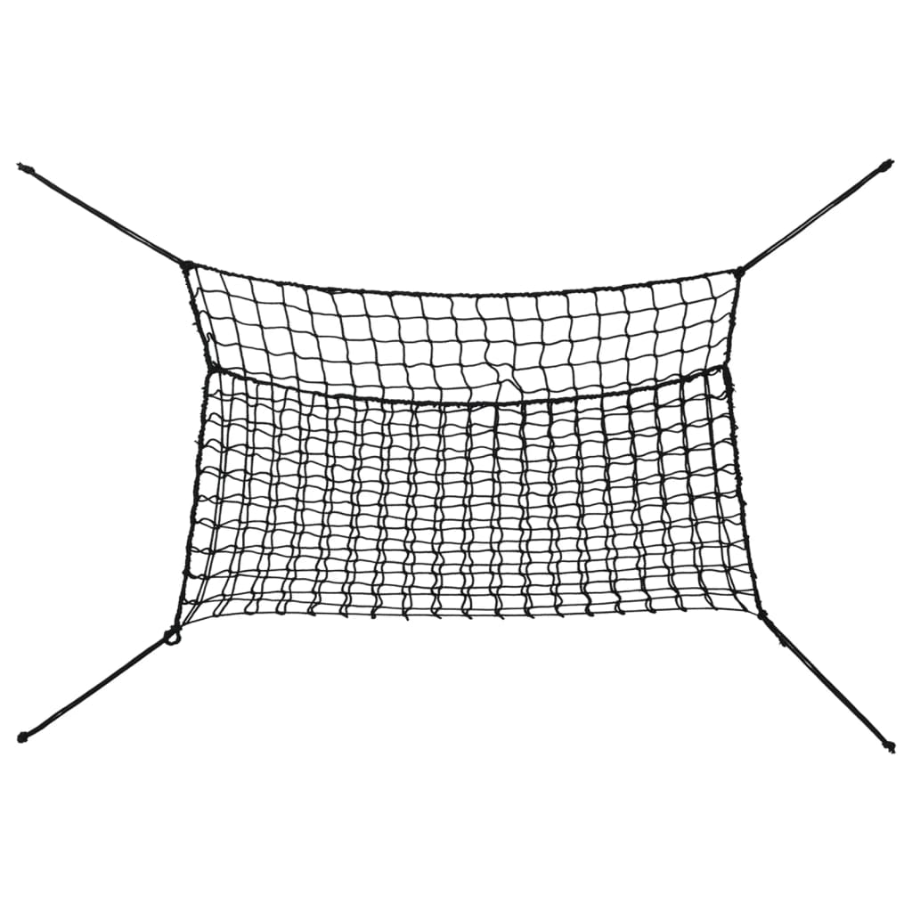 Reti da Fieno 2pz Rettangolari Neri 150x90 cm in PP