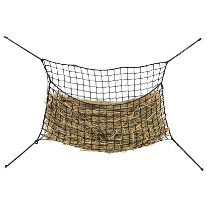 Reti da Fieno 2pz Rettangolari Neri 150x90 cm in PP