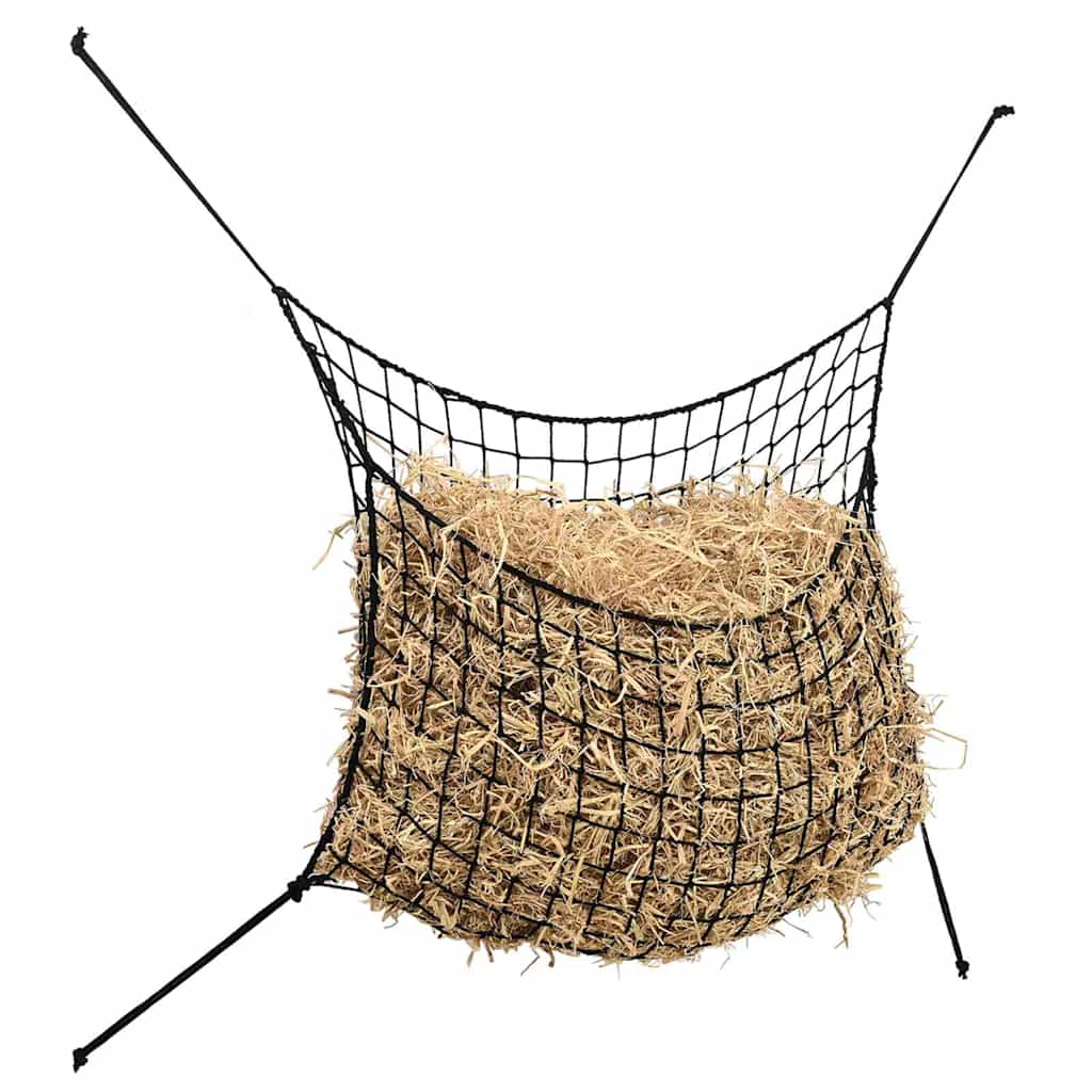 Reti da Fieno 2pz Rettangolari Neri 200x120 cm in PP