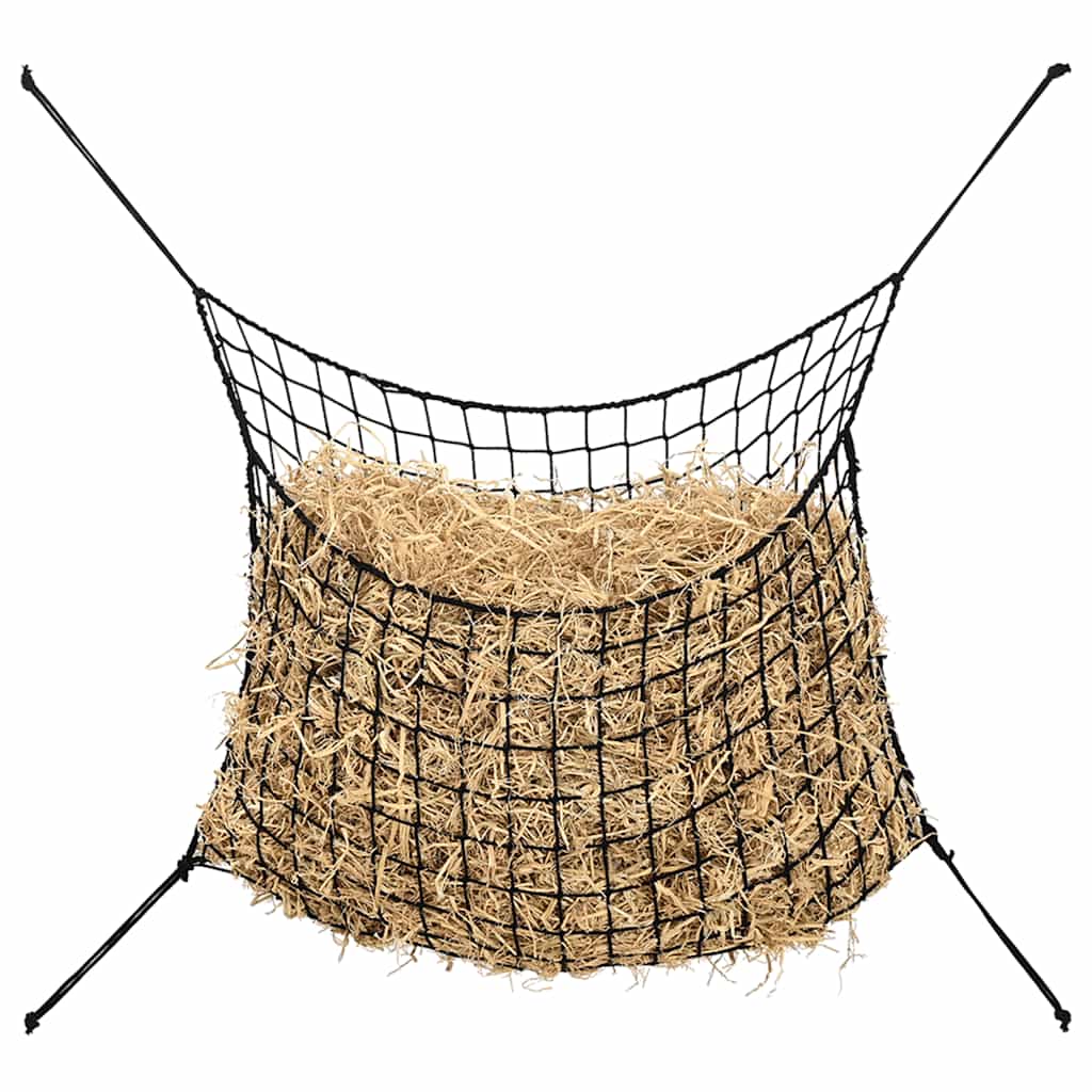 Reti da Fieno 2pz Rettangolari Neri 200x120 cm in PP