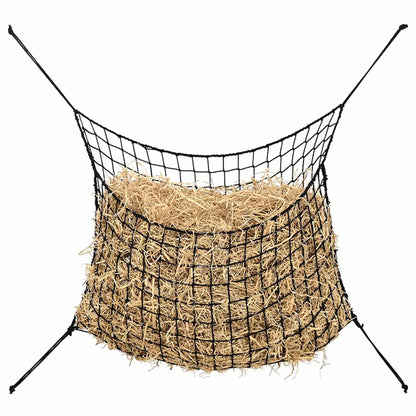 Reti da Fieno 2pz Rettangolari Neri 200x120 cm in PP