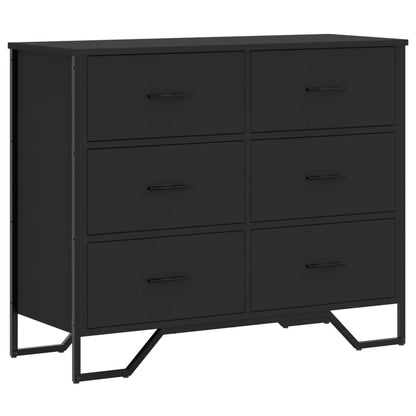 Cassettiera Nera 91x35,5x74,5 cm in Truciolato