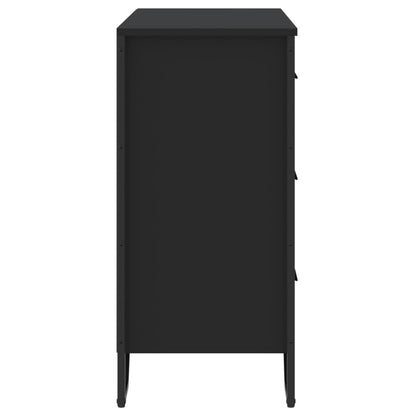 Cassettiera Nera 91x35,5x74,5 cm in Truciolato