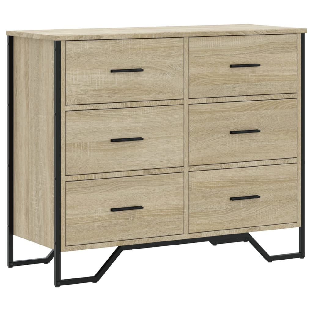 Cassettiera Rovere Sonoma 91x35,5x74,5 cm in Truciolato