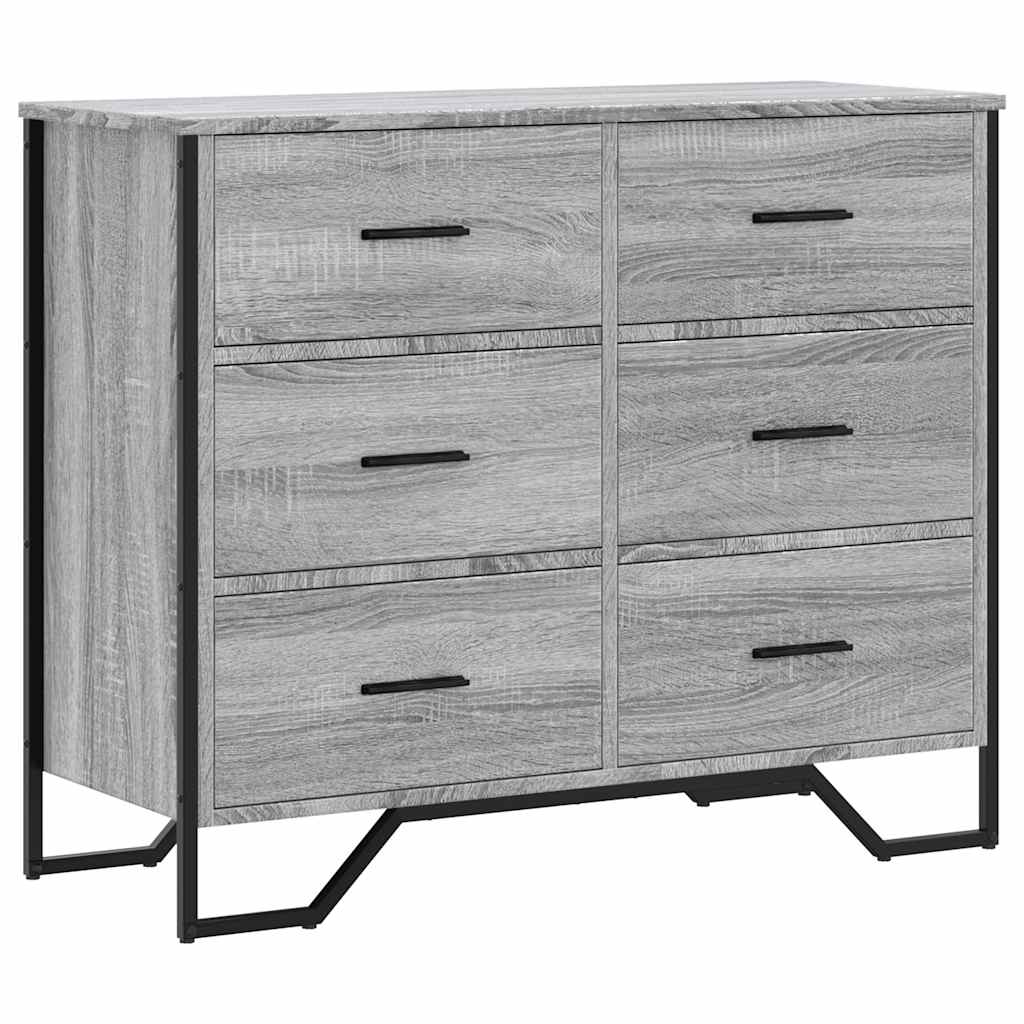 Cassettiera Grigio Sonoma 91x35,5x74,5 cm in Truciolato