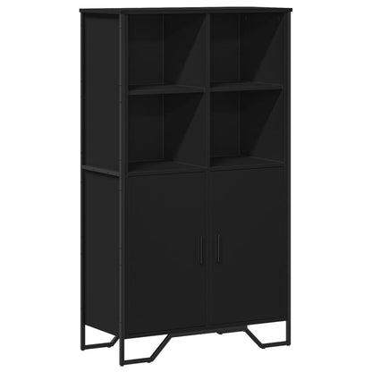 Credenza Nera 79,5x35,5x137,5 cm in Truciolato