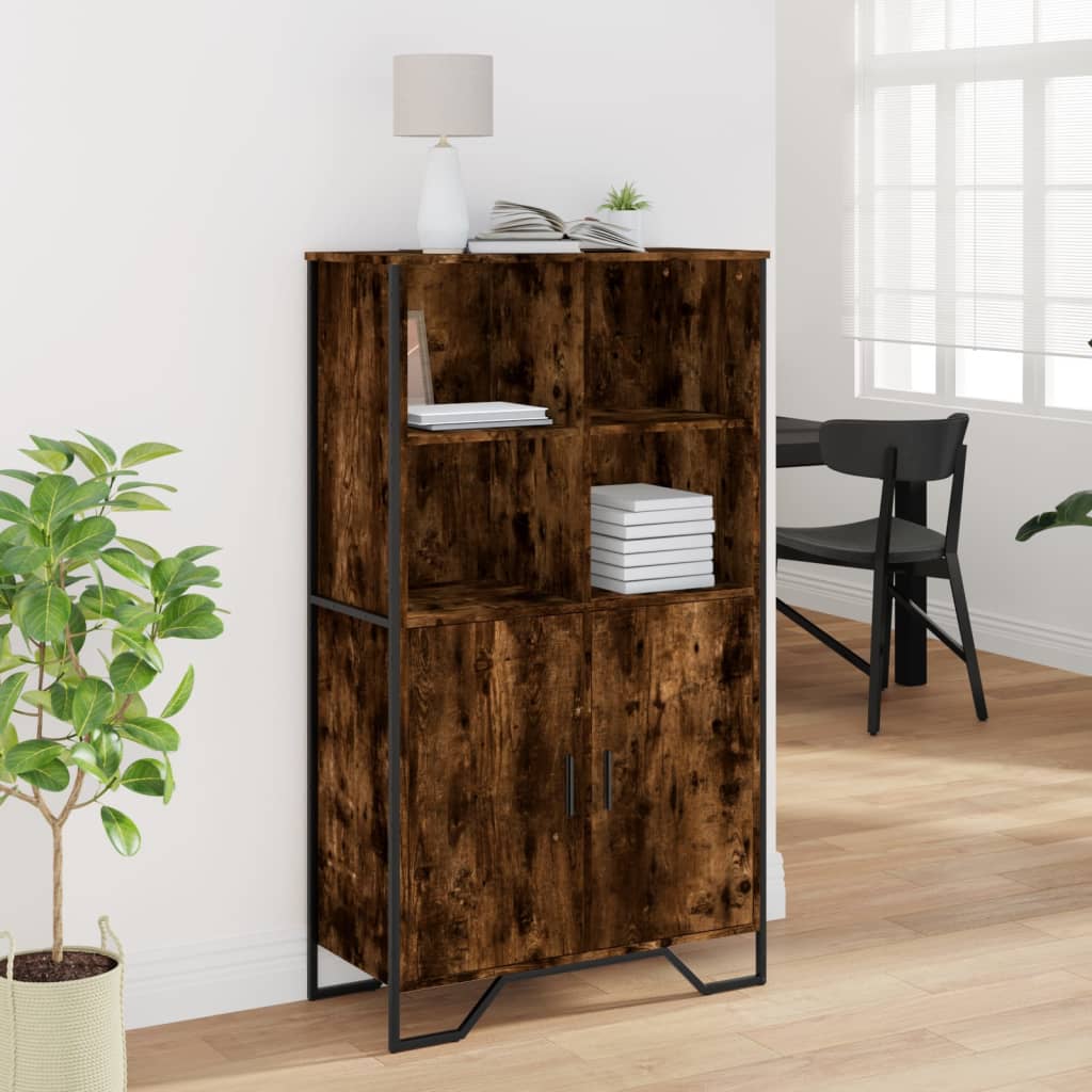 Credenza Rovere Fumo 79,5x35,5x137,5 cm in Legno Multistrato
