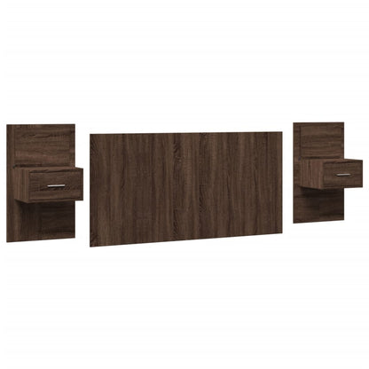 Testiera Letto con Comodini Rovere Marrone 160 cm Multistrato