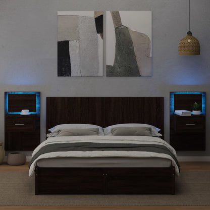 Testiera Letto con Comodini Rovere Marrone 160 cm Multistrato