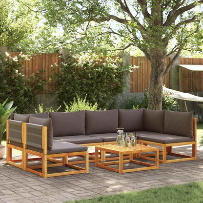 Set di divani da giardino 7 pezzi con cuscini in legno di acacia e corda