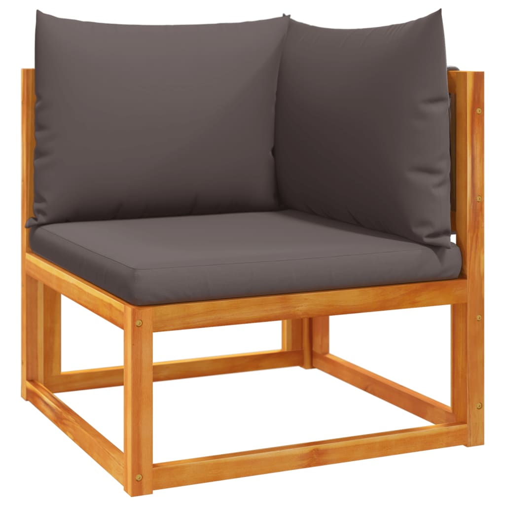 Set di divani da giardino 3 pezzi con cuscini in legno di acacia e corda