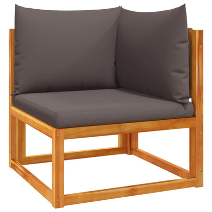 Set di divani da giardino 3 pezzi con cuscini in legno di acacia e corda