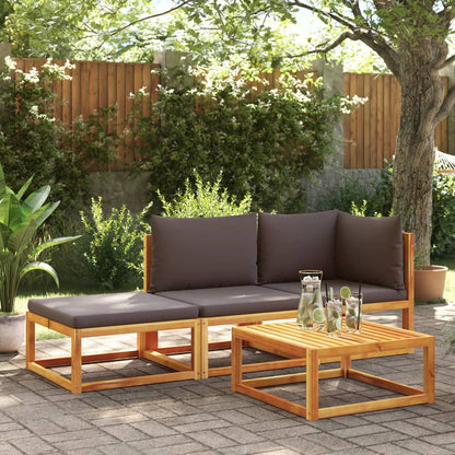 Set di divani da giardino 3 pezzi con cuscini in legno di acacia e corda