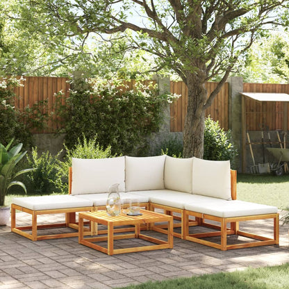 Set di divani da giardino 6 pezzi con cuscini in legno di acacia e corda