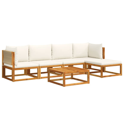 Set di divani da giardino 6 pezzi con cuscini in legno di acacia e corda