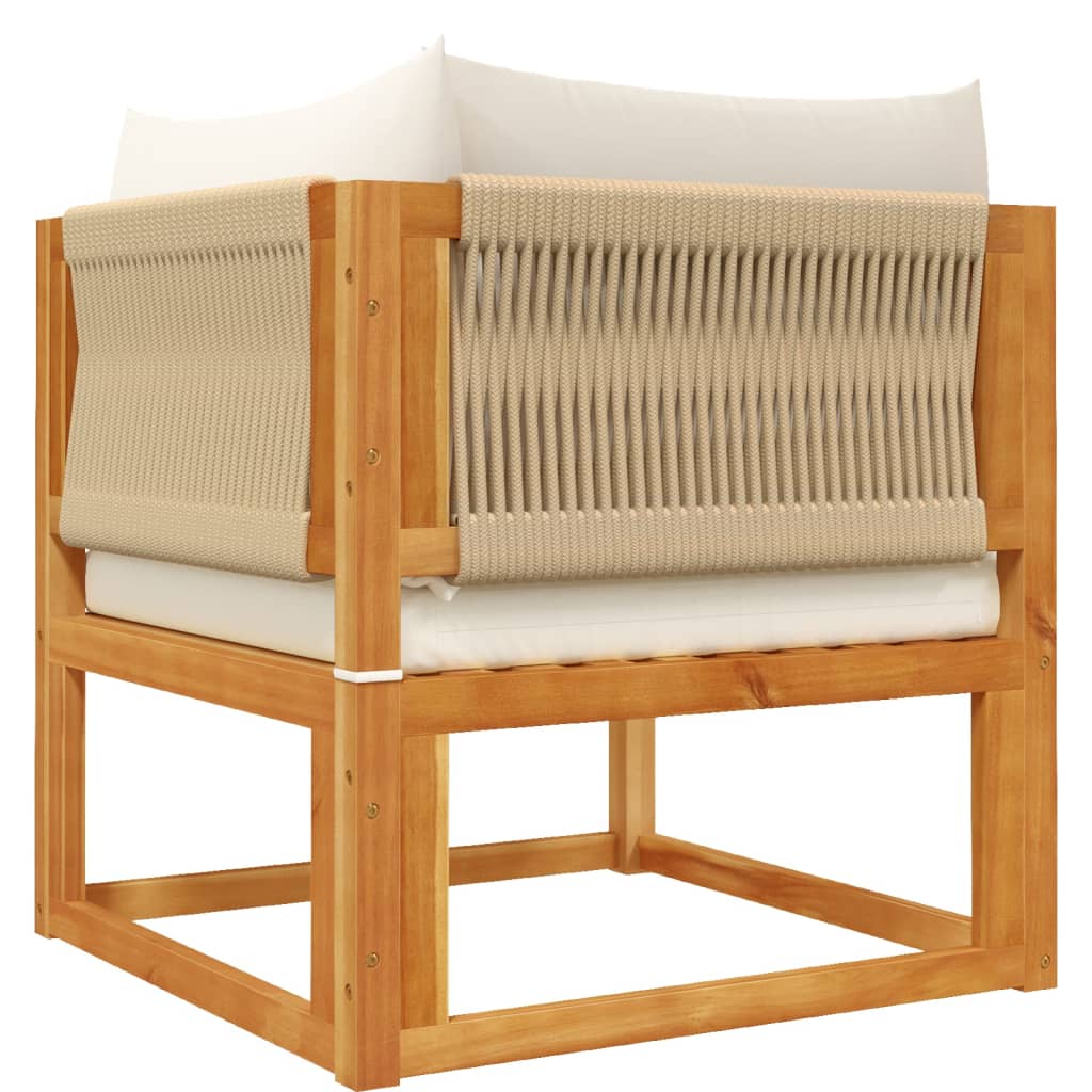 Divani da Giardino Angolari con Cuscini 2 pz in Legno di Acacia e Corda