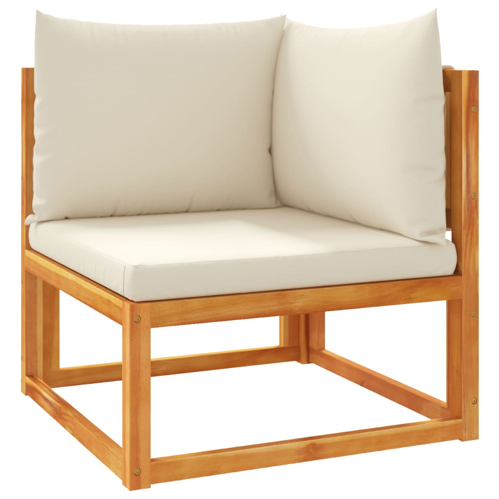 Set di divani da giardino 4 pezzi con cuscini in legno di acacia e corda