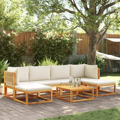 Set di divani da giardino 7 pezzi con cuscini in legno di acacia e corda