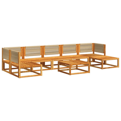 Set di divani da giardino 8 pezzi con cuscini in legno di acacia e corda