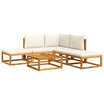 Set di divani da giardino 6 pezzi con cuscini in legno di acacia e rattan