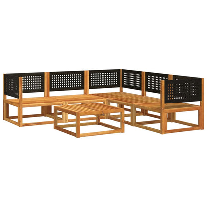 Set di divani da giardino 6 pezzi con cuscini in legno di acacia e rattan