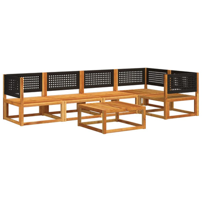 Set di divani da giardino 6 pezzi con cuscini in legno di acacia e rattan