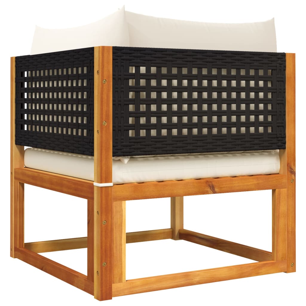 Divani da Giardino Angolari con Cuscini 2 pz in Legno di Acacia e Rattan