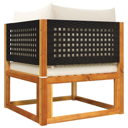 Divani da Giardino Angolari con Cuscini 2 pz in Legno di Acacia e Rattan