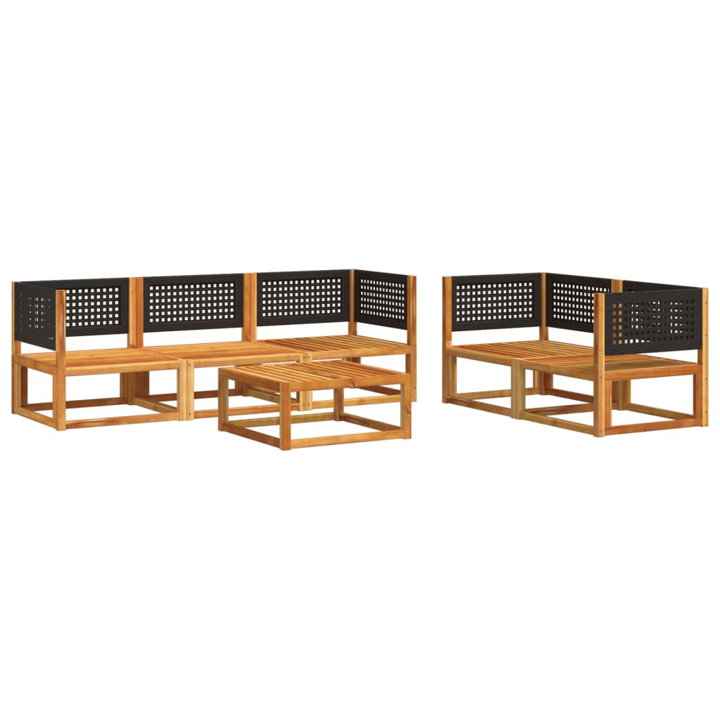 Set di divani da giardino 6 pezzi con cuscini in legno di acacia e rattan