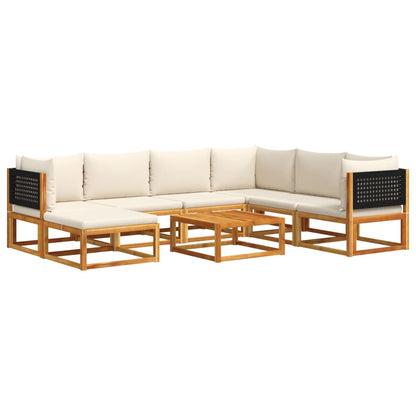 Set di divani da giardino 8 pezzi con cuscini in legno di acacia e rattan