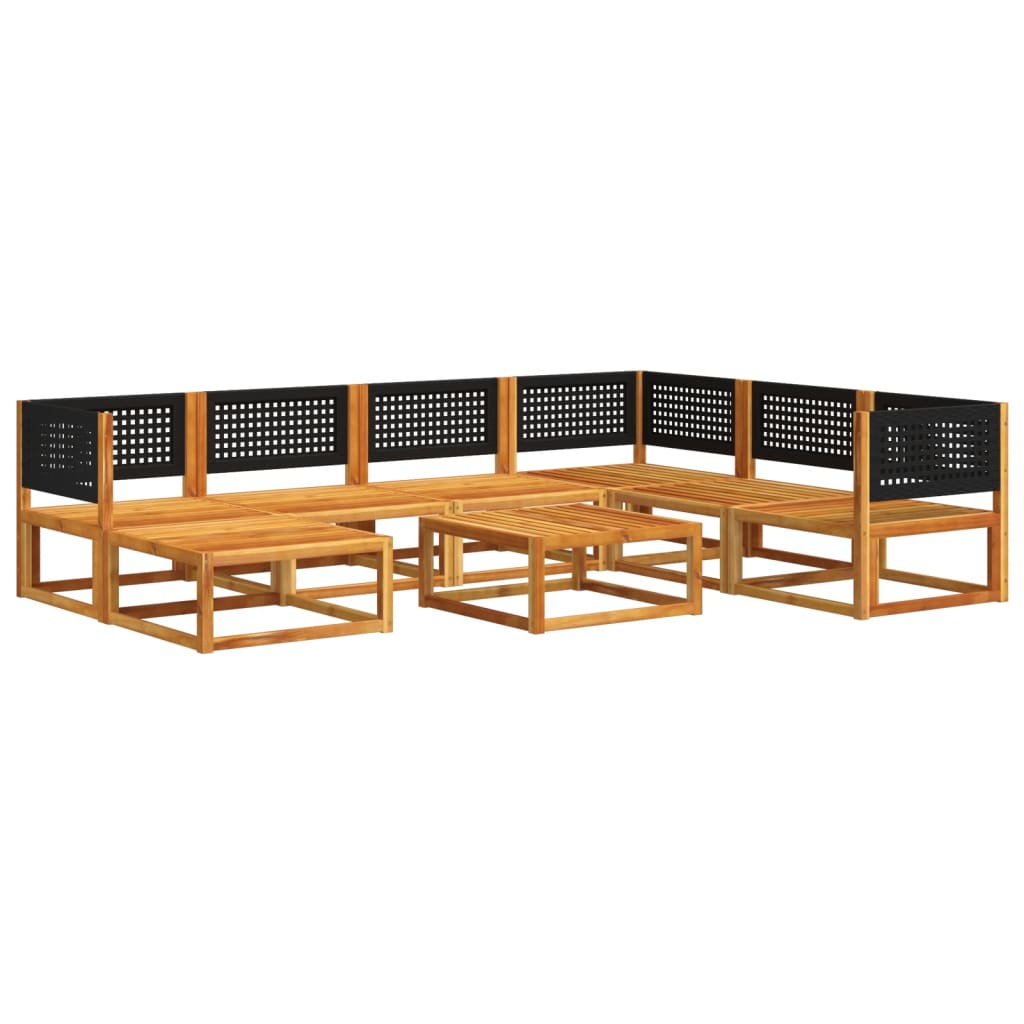 Set di divani da giardino 8 pezzi con cuscini in legno di acacia e rattan