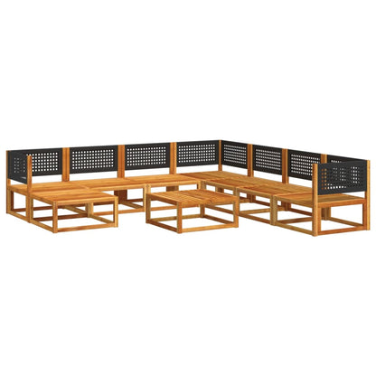 Set di divani da giardino 9 pezzi con cuscini in legno di acacia e rattan