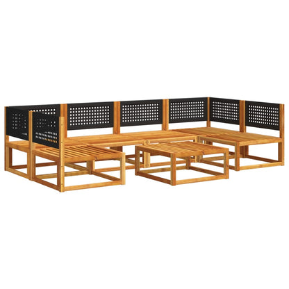 Set di divani da giardino 7 pezzi con cuscini in legno di acacia e rattan